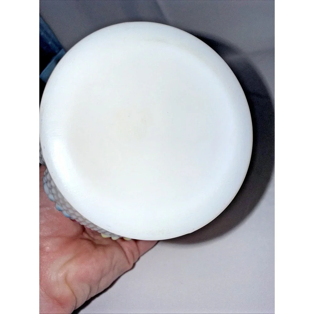 Victorian Consolidated Glass Cosmos Floral Creamer Milk Glass 1890s Antique